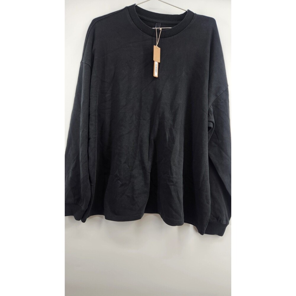 Skims Women's Small Onyx Heavy Cotton Jersey‎ Oversized Long Sleeve T-Shirt NWT